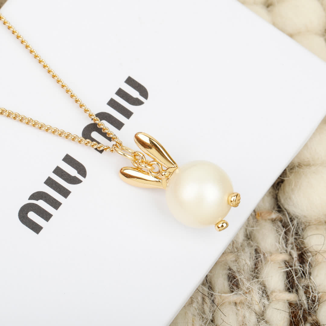 Miu Miu Pearl Pendant Necklace
